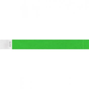 Pulseras Tyvek Papel de Seguridad Perforadas Ancho 25 mm Verde Neón (Pack 100)